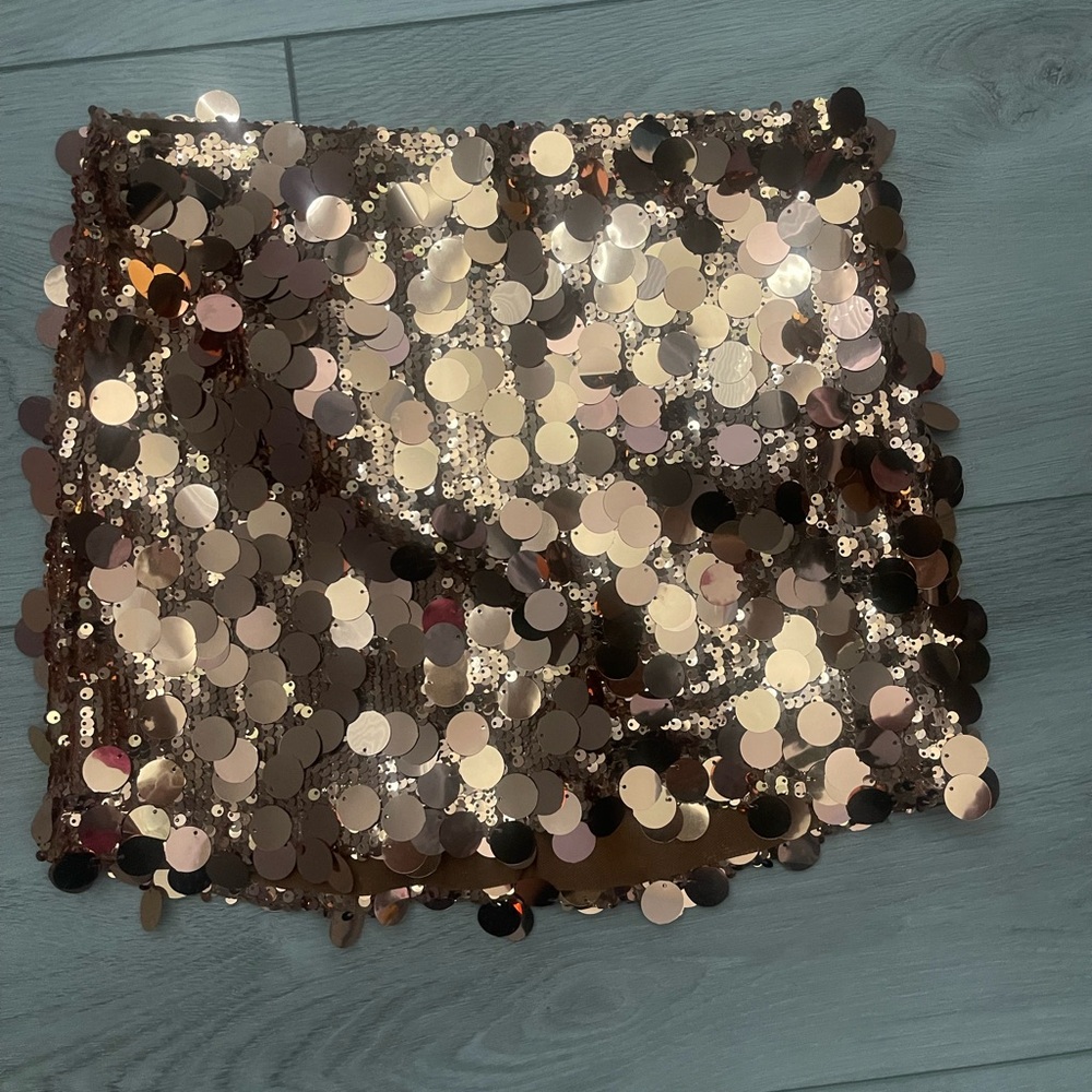 Sequin Mini Skirt - Gold and Silver